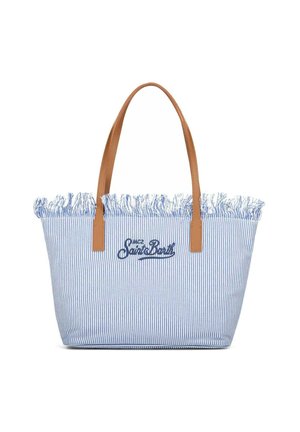 MC2 Saint Barth BORSA CITY BAG MID FRINGE MICRO STRIPES BLU    - Borsa a mano - blu