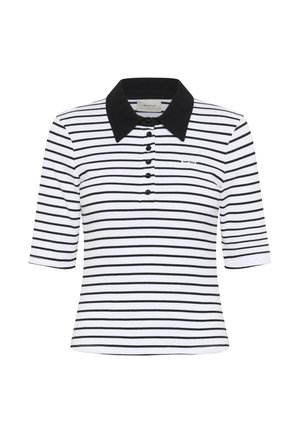 Gestuz Polo shirt - bright white black striped
