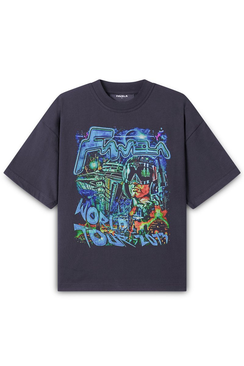 FAVELA T-shirt print zwart