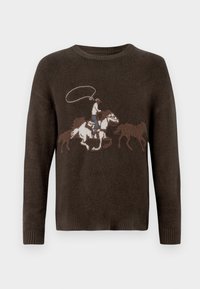WESTERN GRAPHIC CREW - Pulover - brown