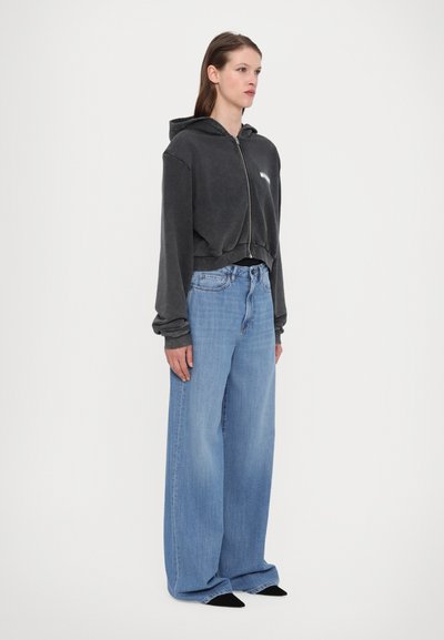 MISBHV COMMUNITY CROPPED ZIPPED HOODIE - Mikina so zipsom - washed black