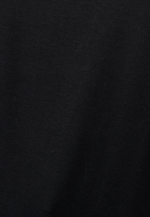 Tissu en coton noir avec une texture lisse, affichant un motif uniforme sans marques ni accents visibles. Léger et polyvalent.