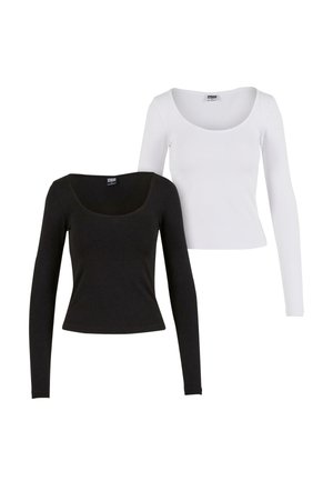 Urban Classics WIDE NECK 2-PACK - Long sleeved top - black white