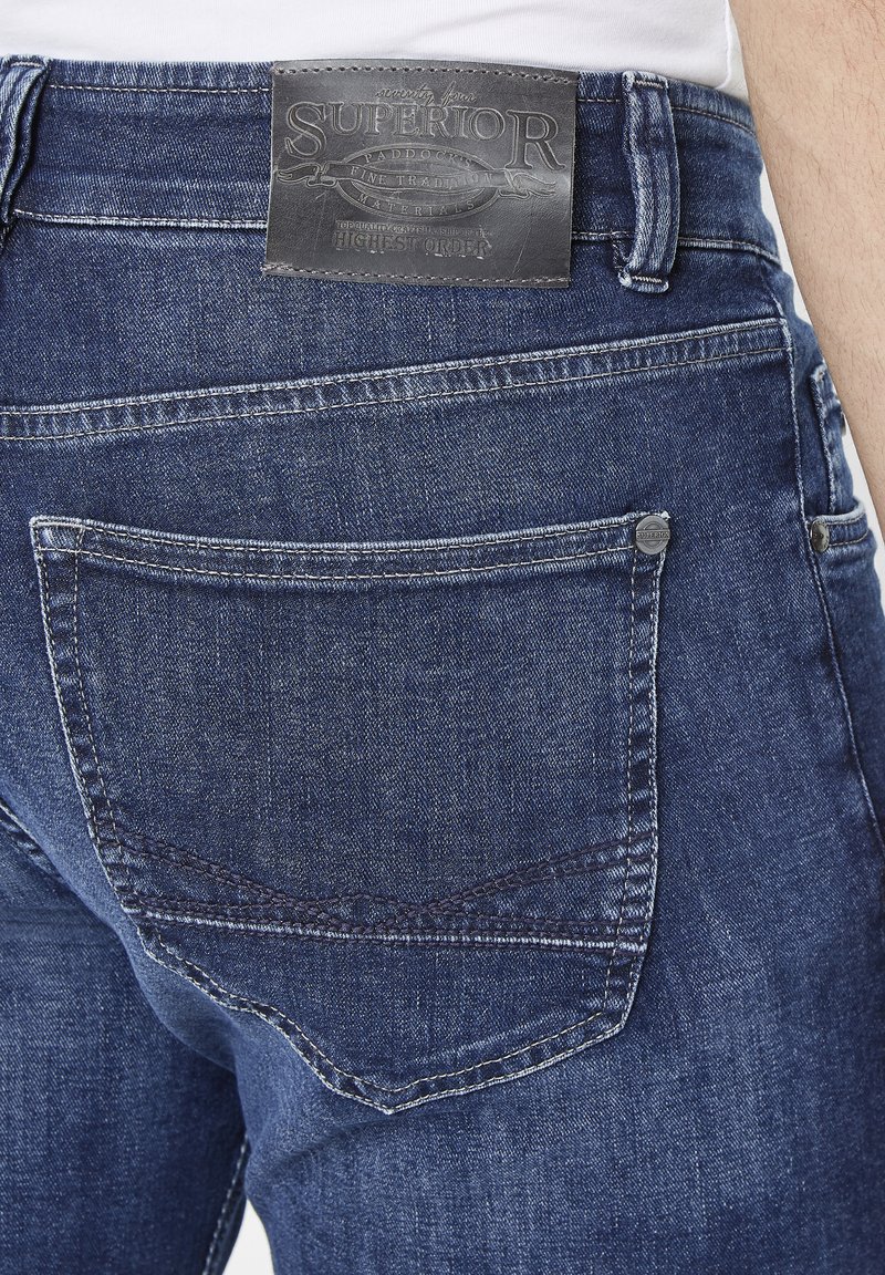 Herren Skinny Fit | Paddock's DUKE Jeans Straight Leg dark blue stone moustache/blue denim - UF35722 Herren Skinny Fit | Paddock's DUKE Jeans Straight Leg dark blue stone moustache/blue denim - UF35722