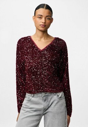 Pieces MIT LANGEN ÄRMELN PCKAM - Blouse - tawny port