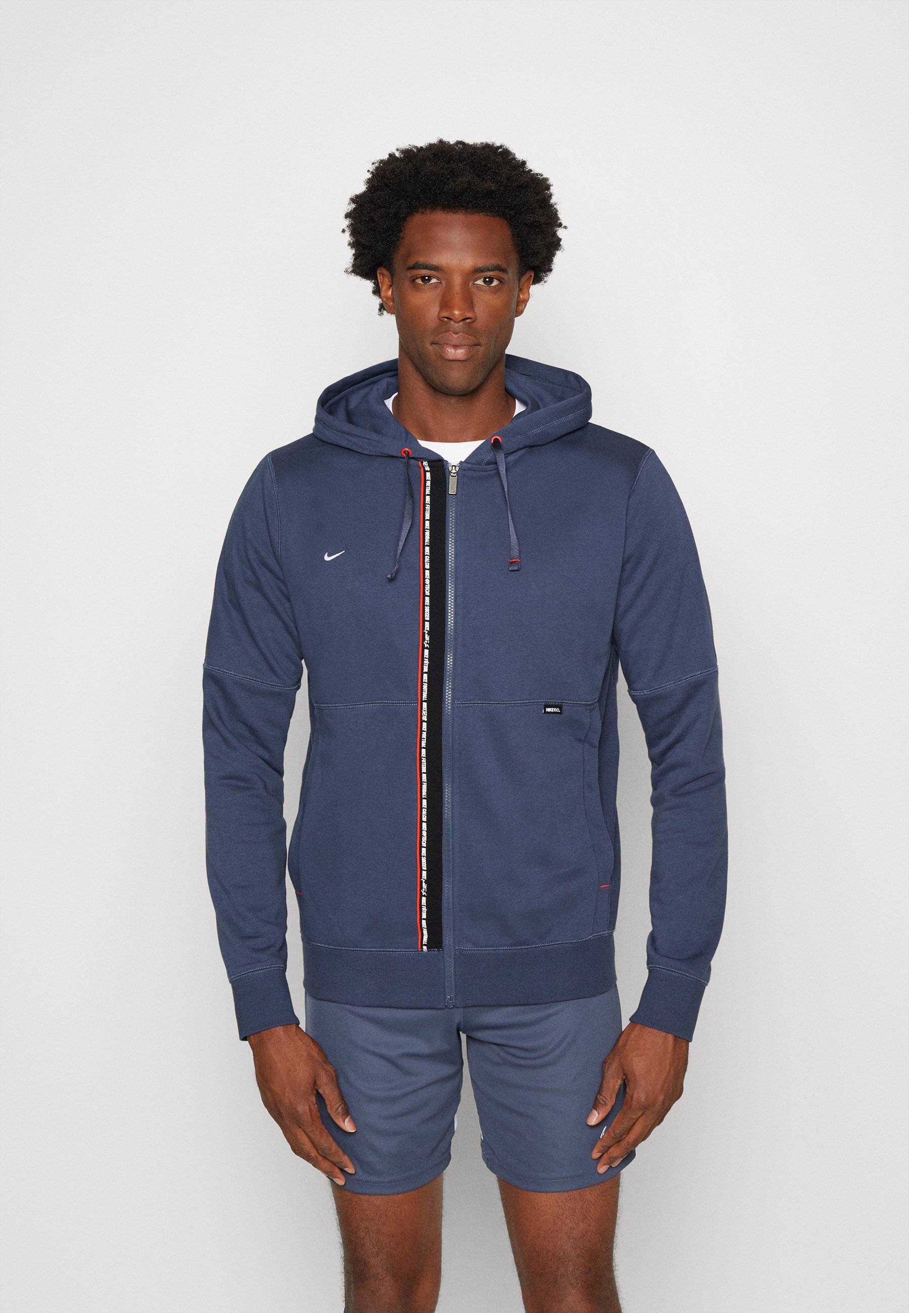 Nike Performance FC HOODIE - Sudadera con cremallera - thunder blue/habanero red/white/azul -