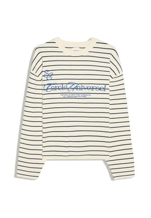 Bershka, EMBROIDERED ROUND NECK - SWEATER - Sweatshirt - beige