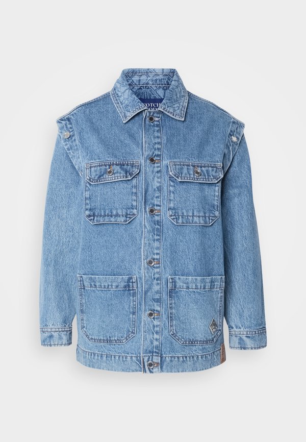 WASHED JACKET WITH DETACHABLE SLEEVES - Denim jacket - lakehouse3