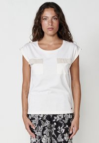 POCKET - Marškinėliai su spaudiniu - crudo off white