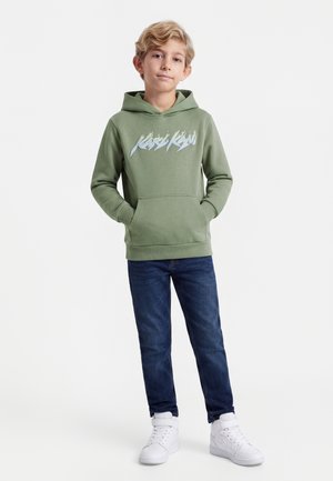 FLAMES JUNIOR - Mikina s kapucňou - olive