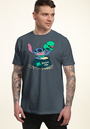 LILO & STITCH LUCKY STITCH - T-shirt print - light charcoal