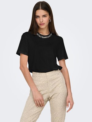 ONLPARKER  O-NECK BLING BOX JRS - T-shirt con stampa - black detail:rhinestone necklace