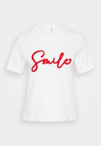 ONLKIKO LIFE O NECK - T-shirt med print - cloud dancer