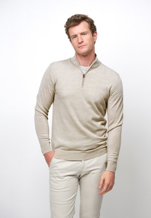PROFUOMO 1/2 ZIP - Jersey de punto - beige