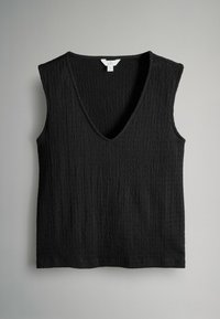 REGULAR FIT - TEXTURED V-NECK SET   - Blouse - black