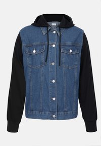 Casaco de ganga - mid blue wash/black