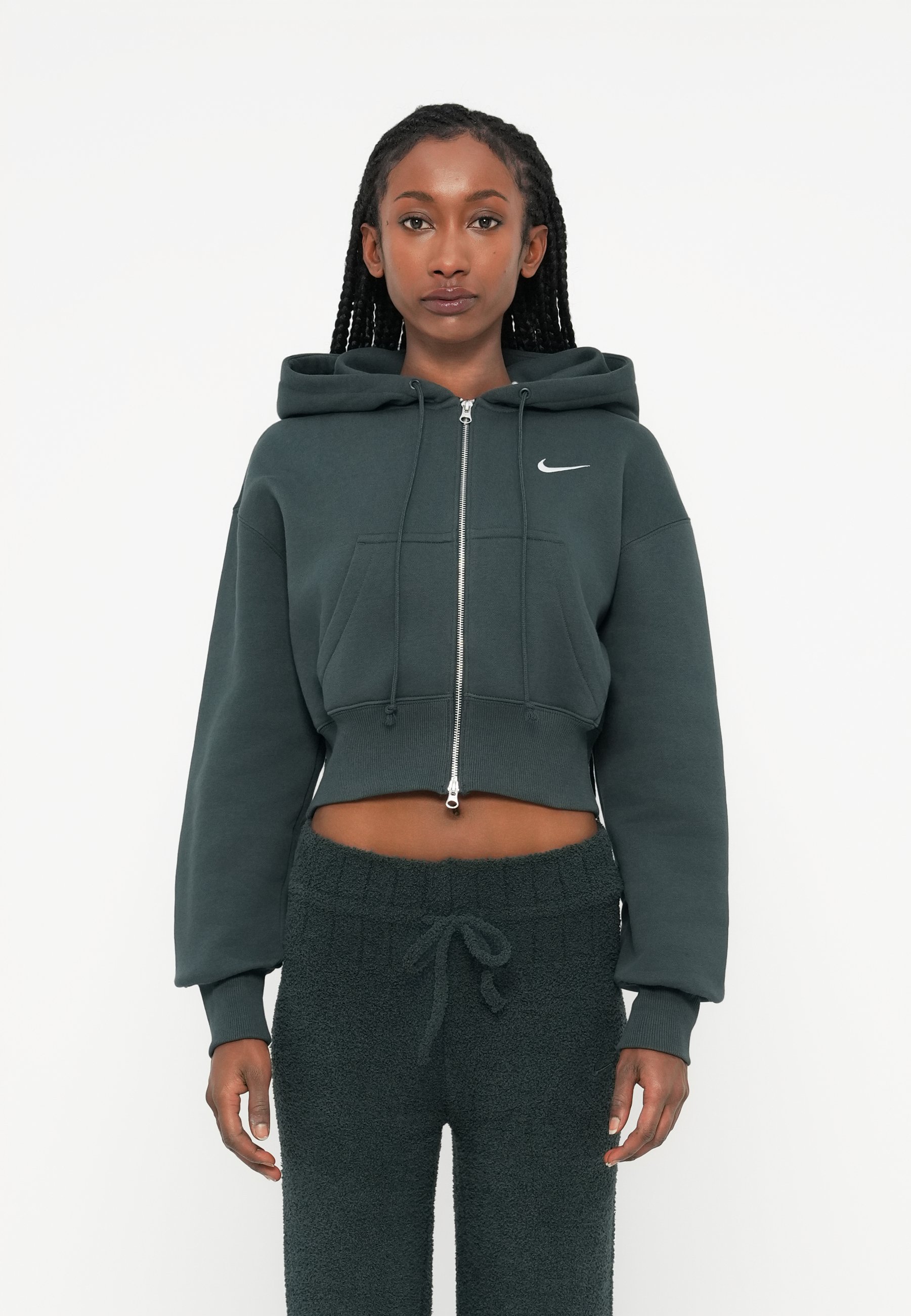 Nike Sportswear CROP - Sweat zippé - seaweed/sail/vert sapin - ZALANDO