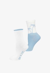 Unselected, blaue palme weiss