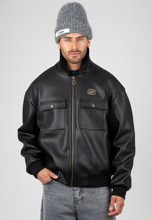 PROHIBITED, RETRO FIELD JACKET UNISEX - Faux leather jacket - black