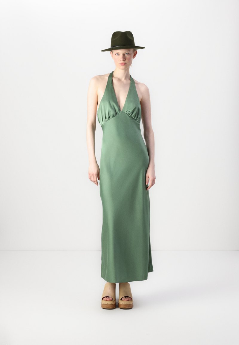 Abercrombie & Fitch The A&F Julia Slip Halter Maxi Dress - Occasion wear -  hedge green/mint - Zalando.ie