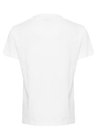 Hvid kortærmet t-shirt med rund halsudskæring. Fremstillet af glat bomuldsstof, med et enkelt og rent bagdesign. Ingen mønstre eller accenter.