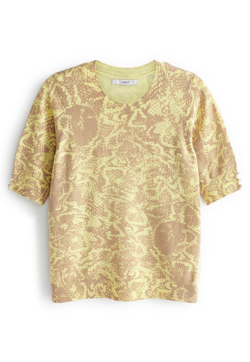 Next T-shirt print geel
