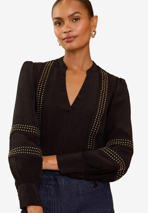 Love & Roses V NECK HARDWARE DETAIL -REGULAR FIT - Blůza - black