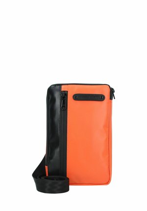 UPCYCLED TARPAULIN - Cross body bag - orange black