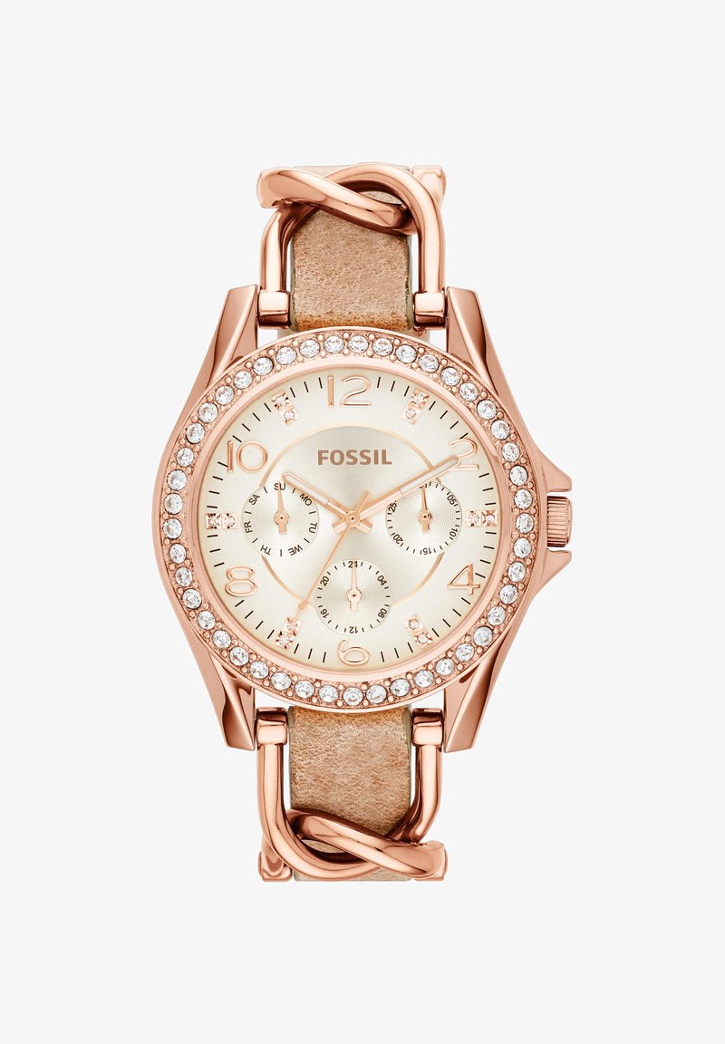 Fossil RILEY - Montre - rosegold-coloured/light brown