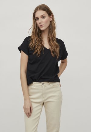 VIDREAMERS V NECK - Basic T-shirt - black