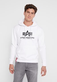 Alpha Industries - BASIC - Džemperis su gobtuvu - white Miniatiūros vaizdas 1