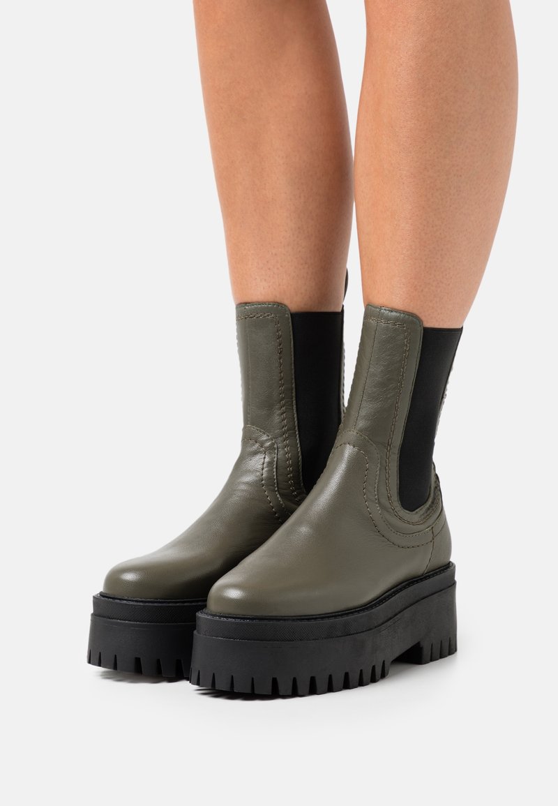 ASRA Botines con plataforma - khaki