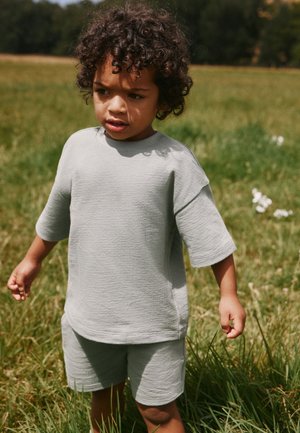 Next, TEXTURED SHORT SLEEVE SET - Shorts - sage green