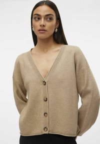 Vero Moda ROLL V-NECK - Adīta jaka - silver mink