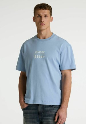 DARION - Nyomott mintás póló - light blue