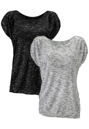 LASCANA 2 PACK - T-Shirt print - schwarz/weiß
