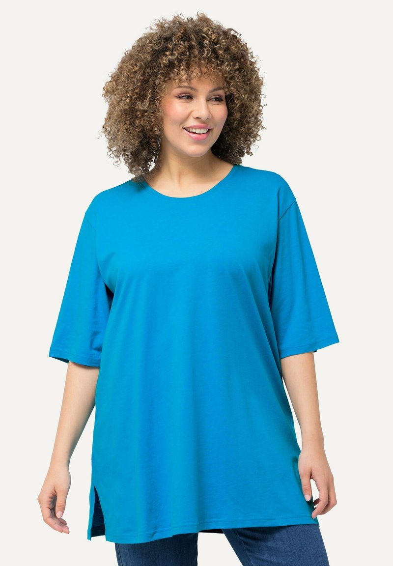 Ulla Popken PLUS SIZE SHORT SLEEVE TEE  - T-Shirt basic - sapphire blue