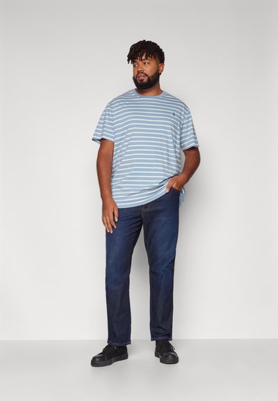 Polo Ralph Lauren Big & Tall STRIPED JERSEY CREWNECK T-SHIRT - Tricou cu imprimeu - vessel blue/nevis