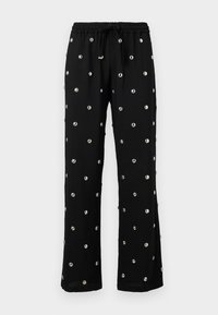METAL BUBBLE ELASTICATED TROUSERS UNISEX - Kalhoty - black