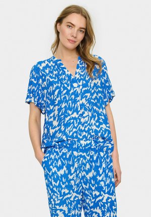 Saint Tropez AGNES SS - Bluse - surf blue nature strokes