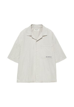 PULL&BEAR, SHORT SLEEVE CHECK - SHIRT - Chemise - light grey