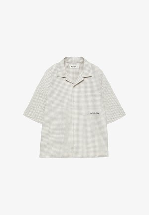 PULL&BEAR, SHORT SLEEVE CHECK - SHIRT - Chemise - light grey