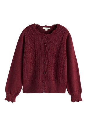 Laura Ashley REGULAR FIT - BUTTON THROUGH SCALLOP WITH A TOUCH - Chaqueta de punto - burgundy red