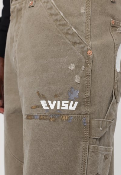 Evisu SEAGULL PRINT PANTS - Blugi loose fit - beige