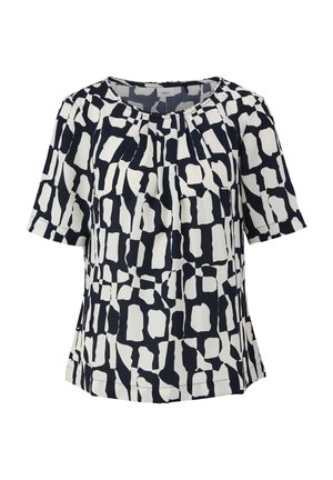 À MOTIF ORNÉ DE DÉTAILS PLISSÉS - Blouse - navy