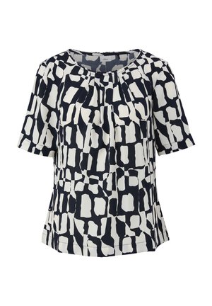 s.Oliver BLACK LABEL À MOTIF ORNÉ DE DÉTAILS PLISSÉS - Blouse - navy