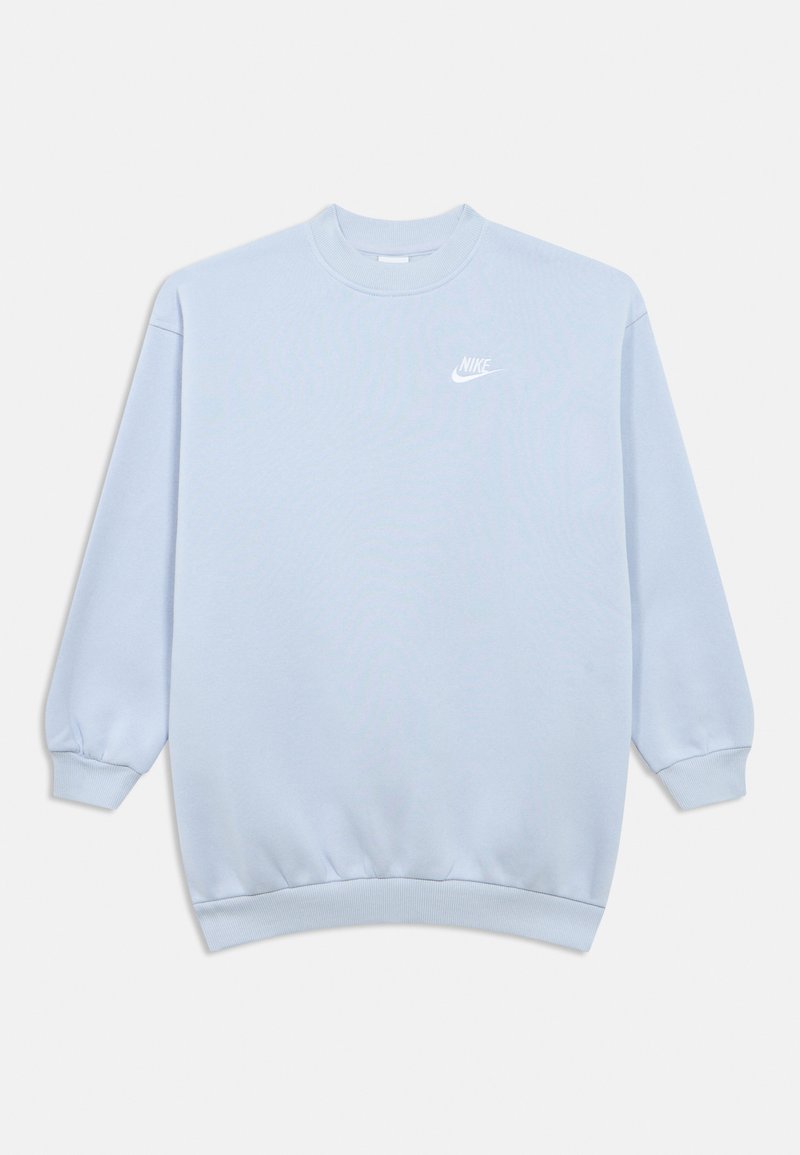 Ανοιχτό μπλε φούτερ από μαλακό ύφασμα, με μακριά μανίκια και ριμπ μανσέτες. Διαθέτει λευκό λογότυπο Nike στο μπροστινό μέρος.