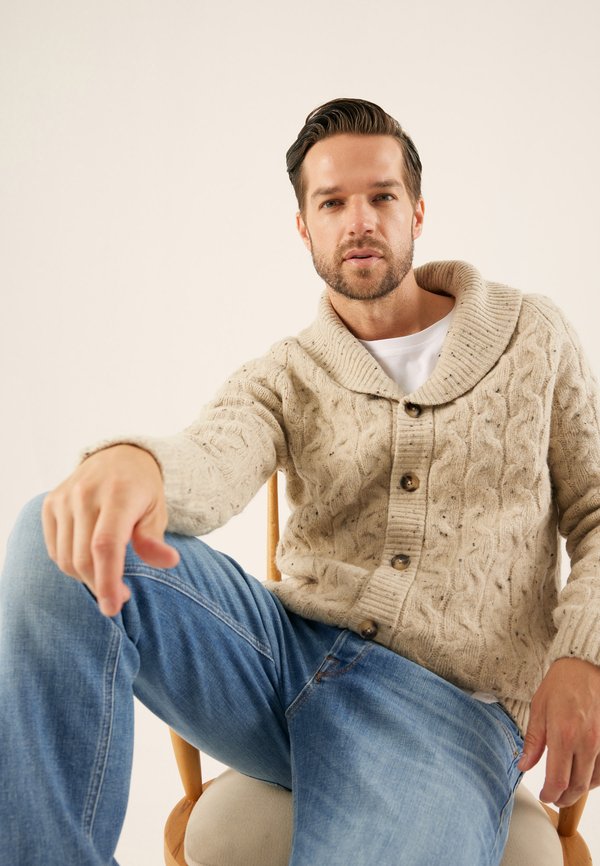 Cardigan - mottled beige3