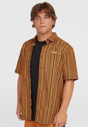 PRINT - Pluus - orange pressed lines