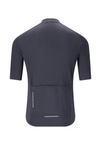 Männer Radtrikot mit kurzen Ärmeln in Dunkelgrau, mit einem eleganten Design, drei Rückentaschen und reflektierenden Akzenten für Sichtbarkeit.
